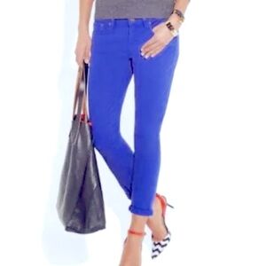 Women’s J Crew Skinny Toothpick Royal Blue ankle Jeans size 29
